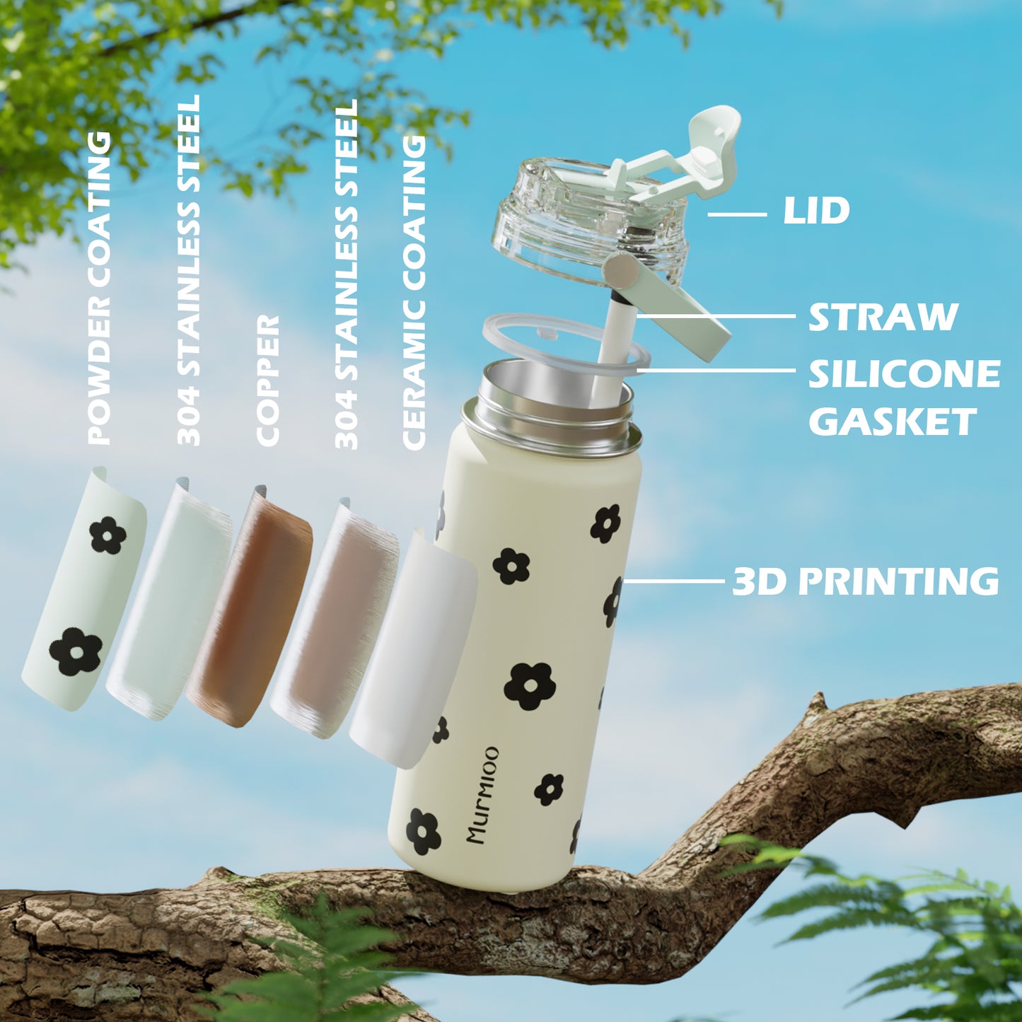 540ML Sports Bottle - Mystery Garden