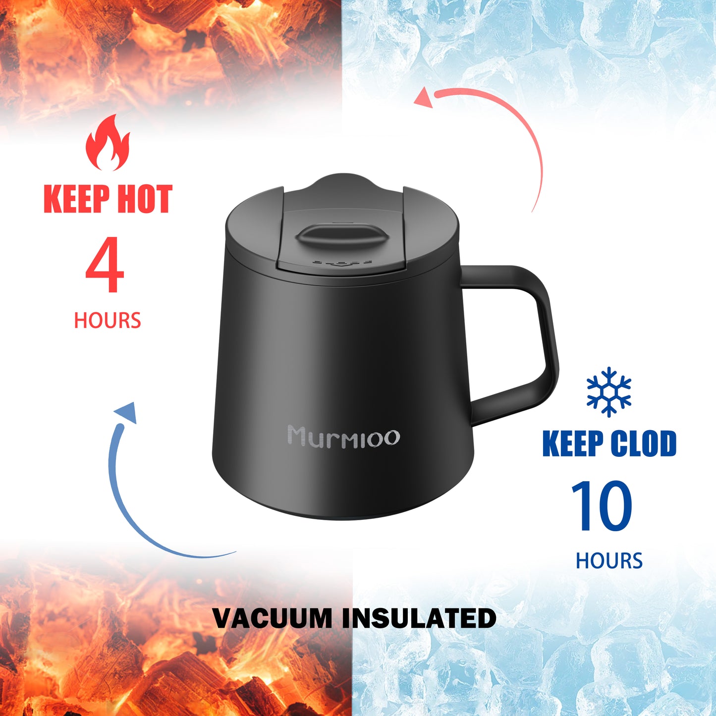 Coffee Mug with Handle - Black 380ML