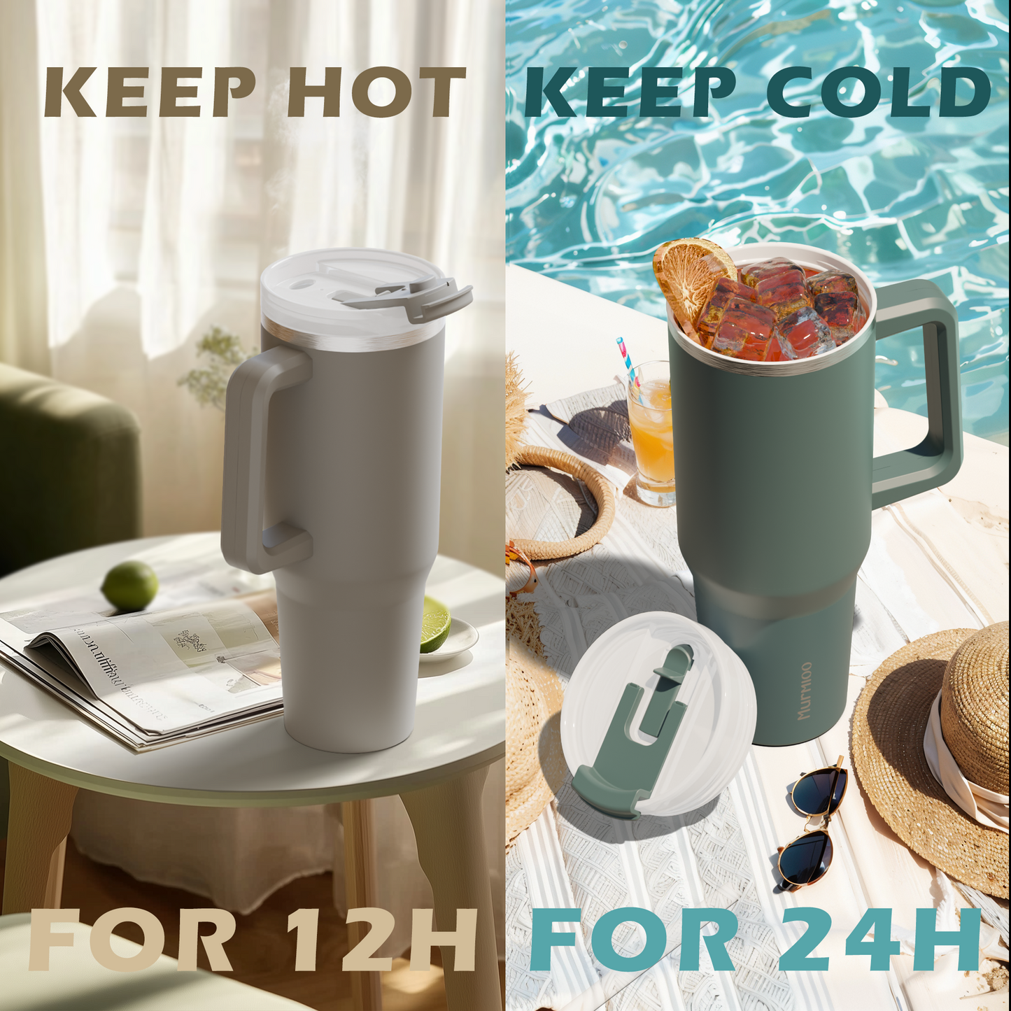 1200ML Tumbler - Sand Gray
