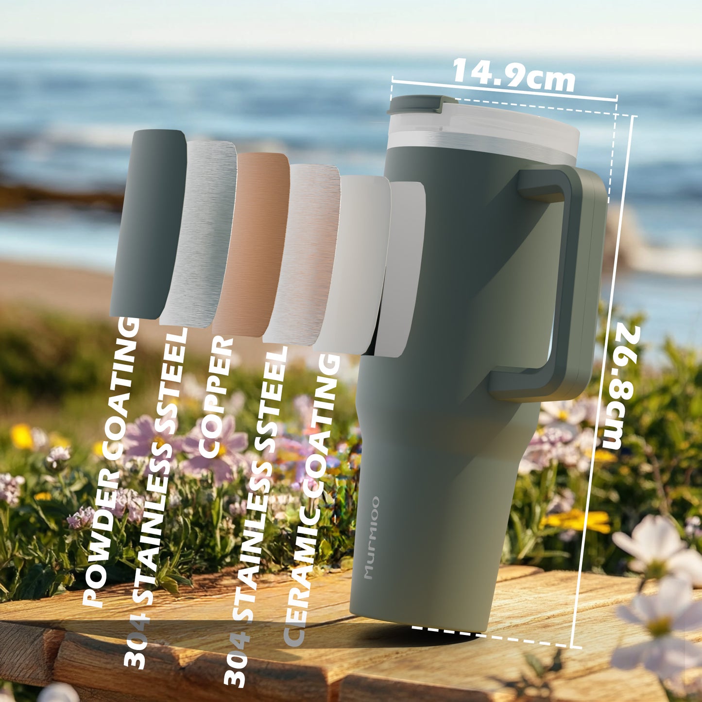 1200ML Tumbler - Sand Gray