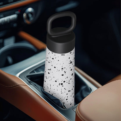 Water Bottle with Handle-Black Speckle