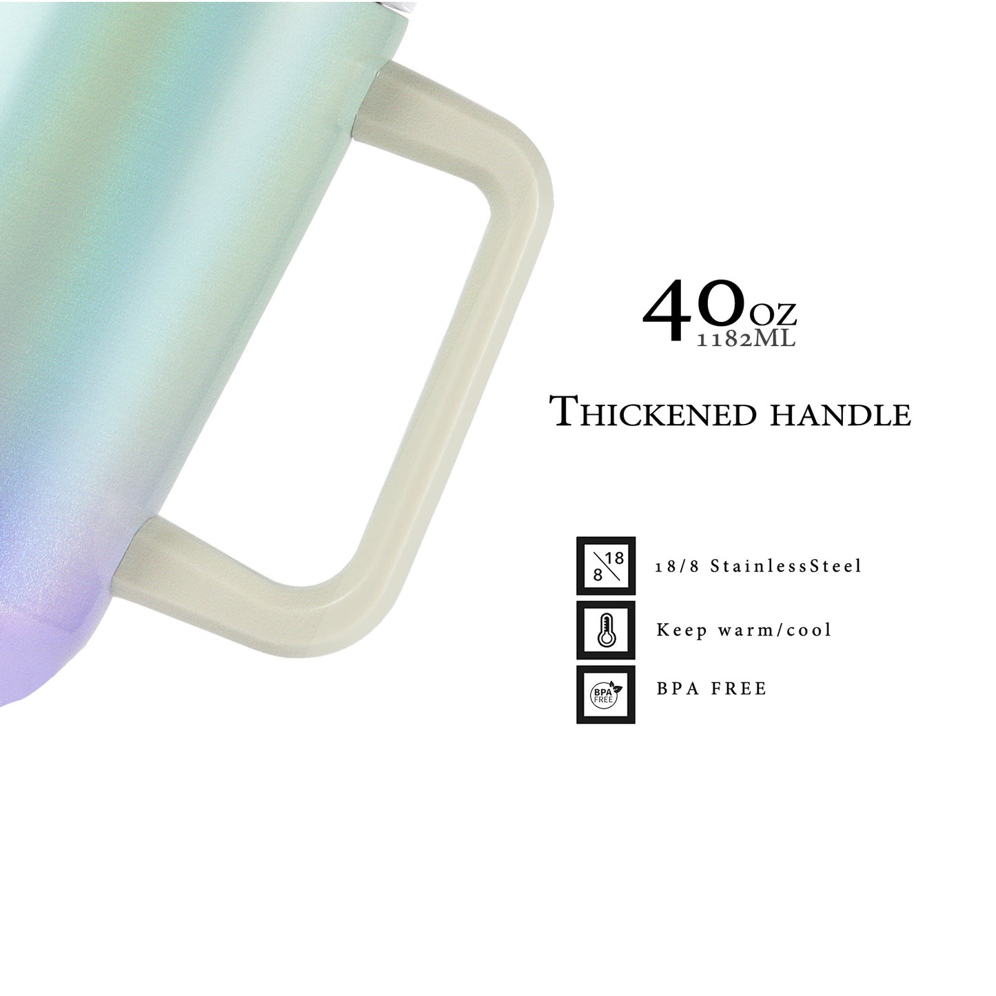 1200ML Tumbler - Purple green gradient