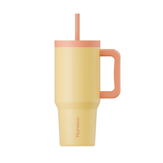 900ML Straw Tumbler- Yellow Peach