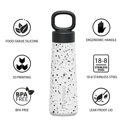 Water Bottle with Handle-Black Speckle